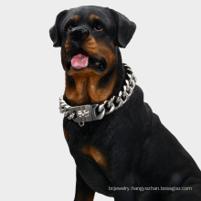 Custom Pet Supplies Dog Collar 15mm/19mm Amazon Hot Sale Anti-bite Stainless Steel Gold Collar Dog Chain For Dog Training
